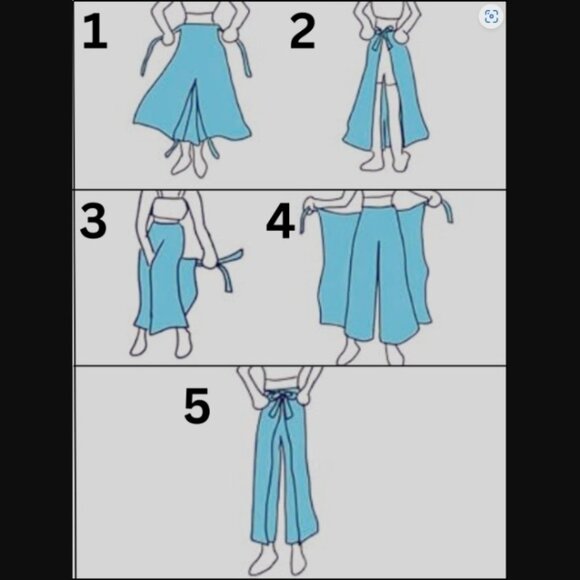 Wevez  Wrap Pants Aqua one size NWT - Picture 2 of 2